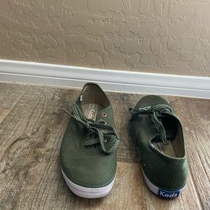 Keds (green with polka dot green laces)